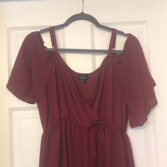 Torrid Off the Shoulder Sheer Hi-Low Blouse - Picture 5 of 6